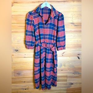Plaid Winter dress red/blue